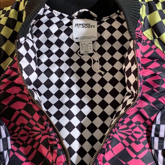 Authentic Jeremy Scott Checkered Crop Bomber coat - Picture 3 of 8